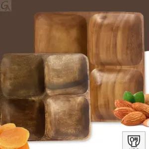 원목 사각쟁반 아카시아나무 우드식기 엔틱쟁반