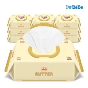 버터 대용량 100매 엠보 10팩 캡형 아기물티슈