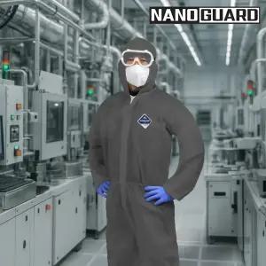 나노가드 P1 원피스 작업복 회색 / XL XXL XXXL 일회용 작업복 방진복 보호복 부직포 안전복