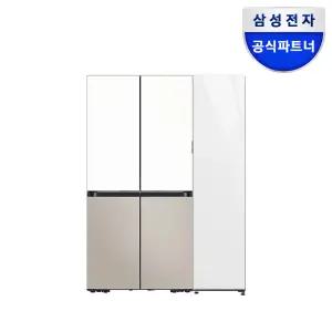 삼성전자 비스포크 4도어 냉장고 1도어 변온 세트 RM70F64R1ZG+RZ24C59G0AP 1등급 877리터 키친핏