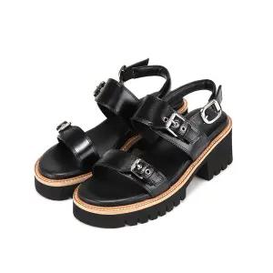 바바라 소가죽 버클 스트랩 여성샌들 6cm_BBI451