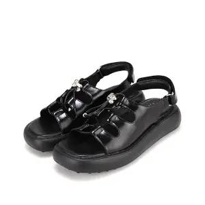 바바라 소가죽 나비 스토퍼 여성 플랫 샌들 3cm_BBH332