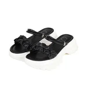 바바라 양가죽 청키 투웨이 여성샌들 5cm_AAH452