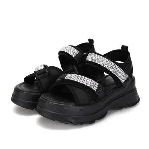 바바라 베이직 보석줄 여성 몰드샌들 5cm_BBF362