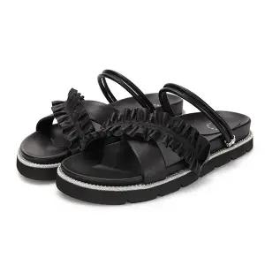 바바라 양가죽 투웨이 러플스트랩 여성샌들 3.5cm_AAF312