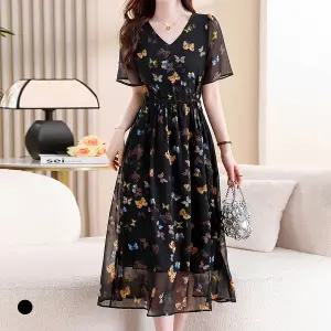 KARRA 컬러나비쉬폰원피스_A5M0319