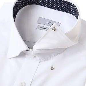 [대구백화점] [듀퐁셔츠]히든스냅카라   화이트 슬림핏 셔츠(SE5FM22LS923SWH)
