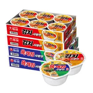 농심 육개장 사발면 86g 12개 + 김치 사발면 86g 12개 (총 24개)