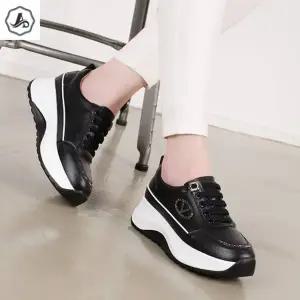 [애슬릿] 키높이 스니커즈 소가죽 여성 가을 5cm 운동화