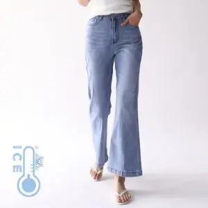 [헤이올리](55~88) 쿨 아이스 내츄럴 루즈핏 부츠컷 데님 팬츠 PH1171