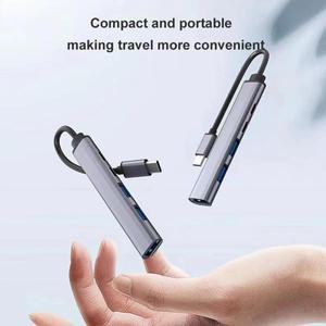 5-IN-2 USB C 허브 유형 3.0 PD 65W 멀티 분배기 어댑터 OTG Lenovo Macbook Pro 컴퓨터 액세서리 Type to