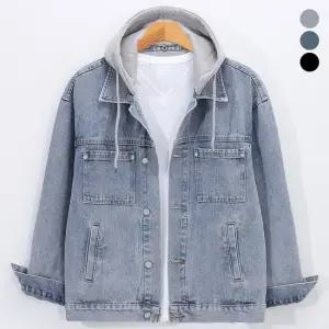 오버핏 후드 탈부착 캐주얼 청자켓 점퍼 GRJP1084