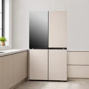 삼성 냉장고 RM80F91H1J 4도어 874L 투명 푸드 쇼케이스 베이지 N