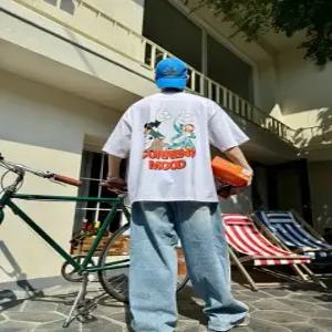 남여공용 M캐릭터 백프린팅 반팔 티셔츠 PSE7TS32AT1