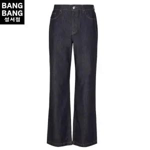 뱅뱅 HC04 봄여름 남성속밴드 루즈핏 진청바지 부드러운 남녀공용 생지 인밴드 와이드