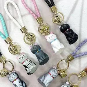 심통난고양이 방울키링 고양이피규어 키홀더 스트랩