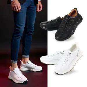 젠틀러슈 남성 캐주얼 소가죽 워킹 패션 운동화 캐주얼화 키높이효과 스니커즈