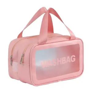 메쉬 방수파우치 수영 PVC 드라이백 핑크/수영가방/가방/목욕/방수/수영장/파우치/비치백/파우치백/수영복