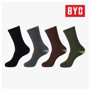 BYC 남성 심리스 스포츠 장목양말 10매입 골지 SMS1027