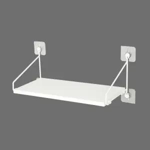 다용도 공유기 전자 제품 벽선반 화이트 40cm/간이/선반/부착식/브라켓/베란다/멀티/벽걸이/튼튼한/벽면