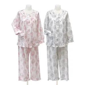 [애나스] EM1326 엘레강스긴팔상하세트 순면여성잠옷파자마