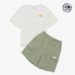 [노스페이스] [노스페이스키즈 공식] NT7UR32T 키즈 캠프그라운드 EX 크루 세트_WHITE SAND