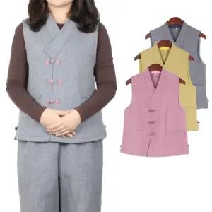 절복 법복 봄 가을 여자 여성 생활한복 개량한복 절조끼 배자 파스텔 / 이송이조끼