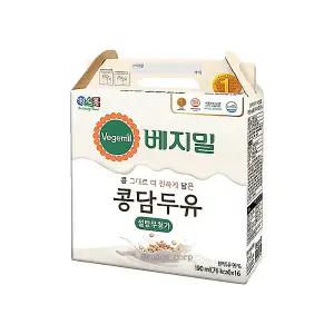 정식품 베지밀 무가당 콩담두유 190ml x 64개