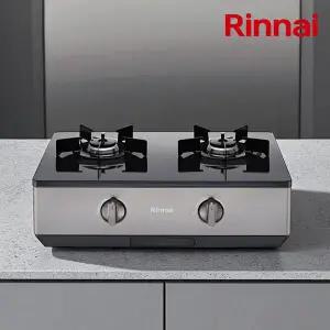 [린나이] 2구 가스레인지 골드실버 AA건전지