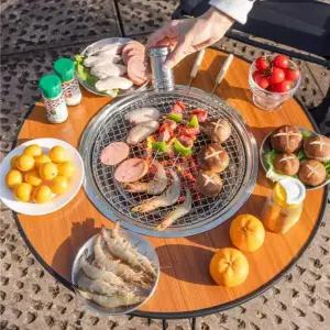 다기능 원형화로테이블 보조테이블세트