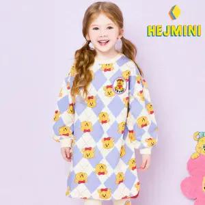 [헤이미니] 리본베어아가일배색원피스