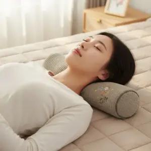 케이맘 줄누비 원통 목베개 메밀 경추 45x8 J443-O