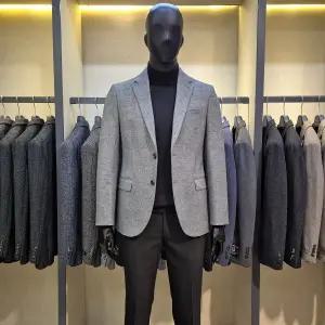 [바쏘](마산점)봄/가을 라이트 그레이 스판 남성자켓