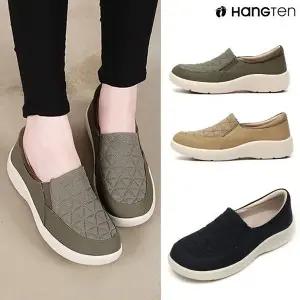 행텐 HT-1067 퀄팅 쿠션 여자 슬립온 데일리 키높이 운동화 편한 캐주얼 스니커즈