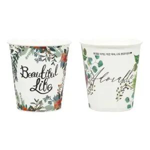 테이크아웃 친환경 종이컵 6.5온스 뷰티풀2종 커피믹스용 자판기컵 190ml, 2000개