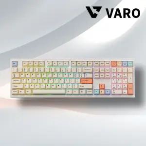 VARO V108 PASTEL 3모드 풀윤활 사무용 게이밍 기계식키보드 저소음 민트축