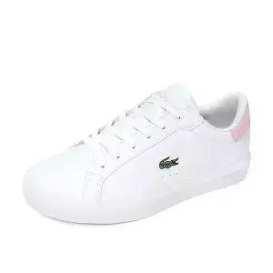 라코스테 파워코트 225 2 J 여성 스니커즈 운동화 신발 화이트 핑크 750SUJ0020-1Y9