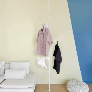 1단 폴행거 화이트 옷방 드레스룸 틈새 아이방 철제 튼튼한 공간활용 옷걸이 정리 수납