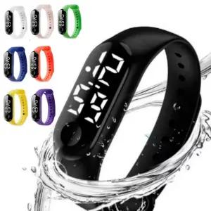 LED 터치 전자시계 학생시계 방수 스포츠시계 실리콘 손목시계 어린이시계 초등 전자 방수시계 손목시계