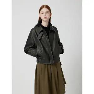 [CC콜렉트](센텀시티점)페이크 레더 빈티지 블루종 자켓_C254PSF512