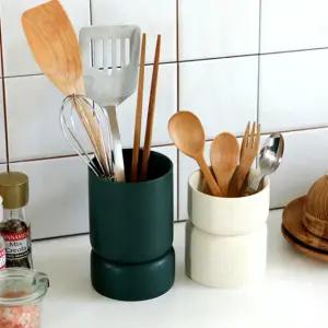 그란데로자 세라믹 수저통 세트 물빠짐 도자기 스텐 수저케이스 예쁜 인테리어 디자인