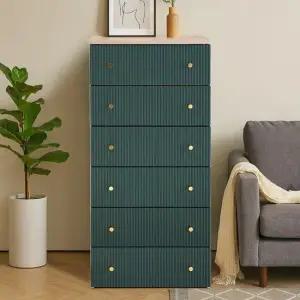 카밀라 템바보드 우드상판 플라스틱 서랍장 6단