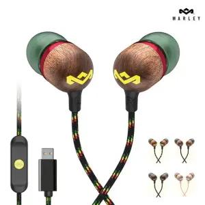 하우스오브말리 C타입 유선 감성 이어폰 아이폰 갤럭시 호환 운동용 러닝용 선물용 줄이어폰 밥말리