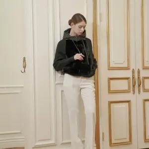 알테스모피 울니트소매 구스 패딩 밍크 후드 자켓 블랙 +브러쉬 증정1051628