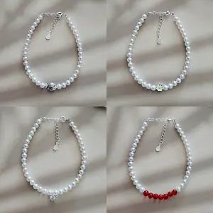 [자체제작] 이스테리 925실버 행운 진주 은팔찌 합격 기원 소원