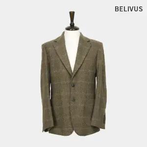빌리버스 남자 겨울 헤링본 체크 브라운 싱글 자켓 BVOT1841062343