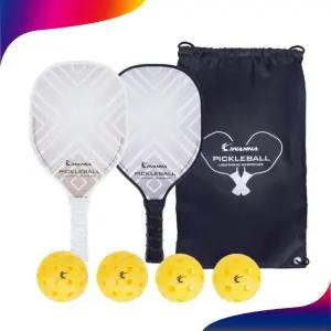 아이워너 우든 피클볼 라켓 세트 입문자용 2인 폴리우드 패들 실내용 실외용 공 가방 포함 타격감