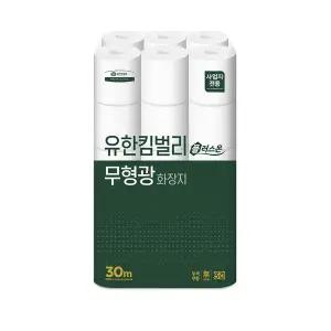 [유한킴벌리]플러스온 무형광 두루마리 3겹 화장지 30M 30롤 x 1팩 45186