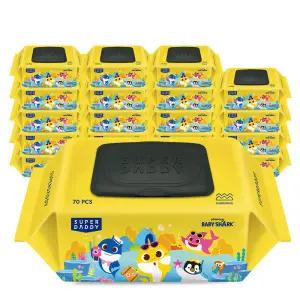 아기물티슈 핑크퐁X슈퍼대디 아기상어 옐로우 물티슈 20팩