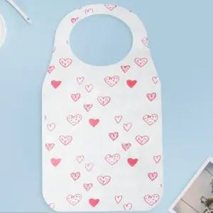 식당 일회용 앞치마 부직포 귀여운 하트 무늬있는 위생 업소용 허리끈